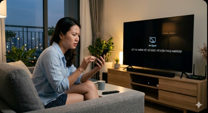 KHẮC PHỤC LỖI TIVI KHÔNG KẾT NỐI ĐƯỢC VỚI ĐIỆN THOẠI ANDROID