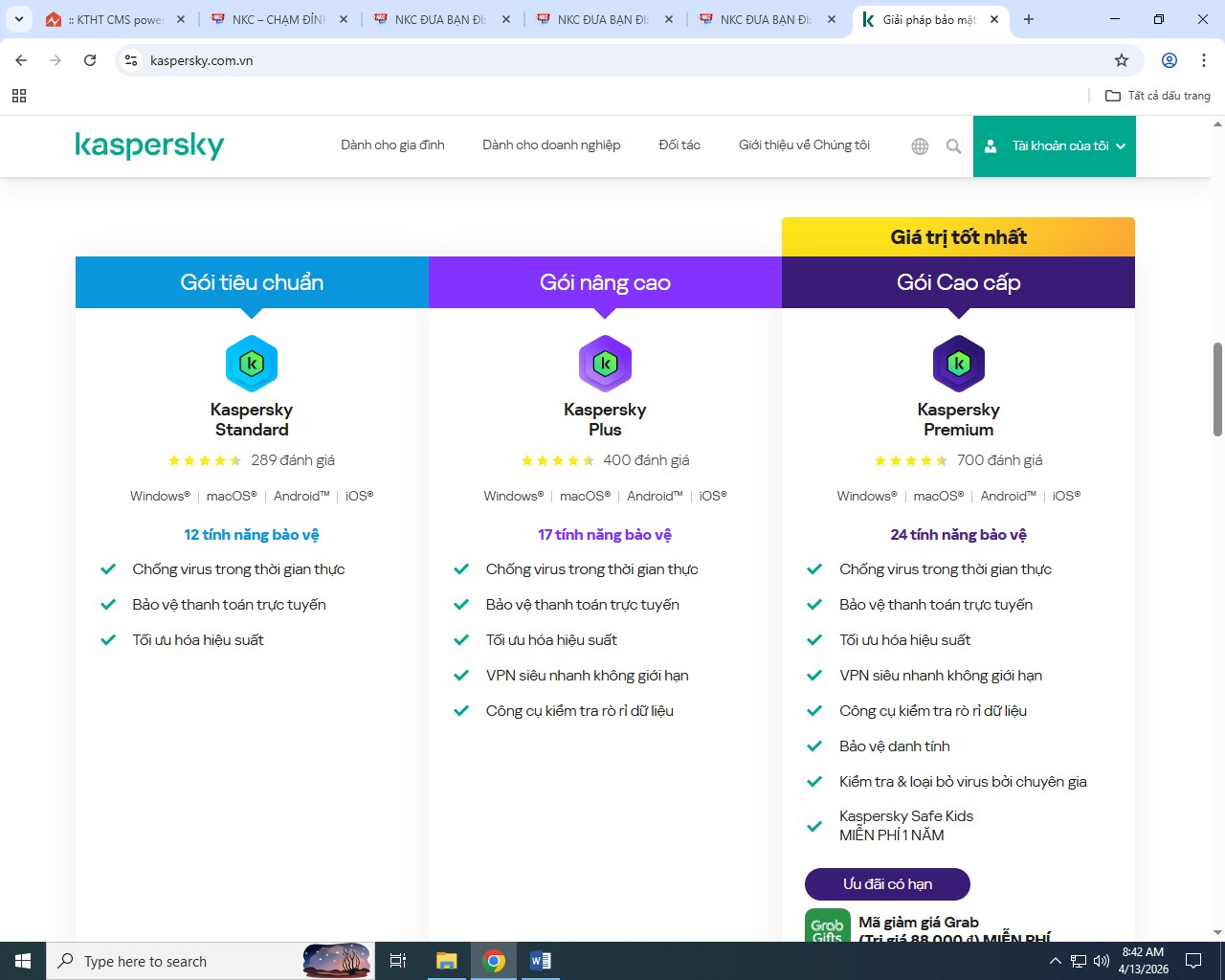 CÁC LỖI NGƯỜI DÙNG THƯỜNG GẶP KHI SỬ DỤNG PHẦN MỀM DIỆT VIRUS KASPERSKY