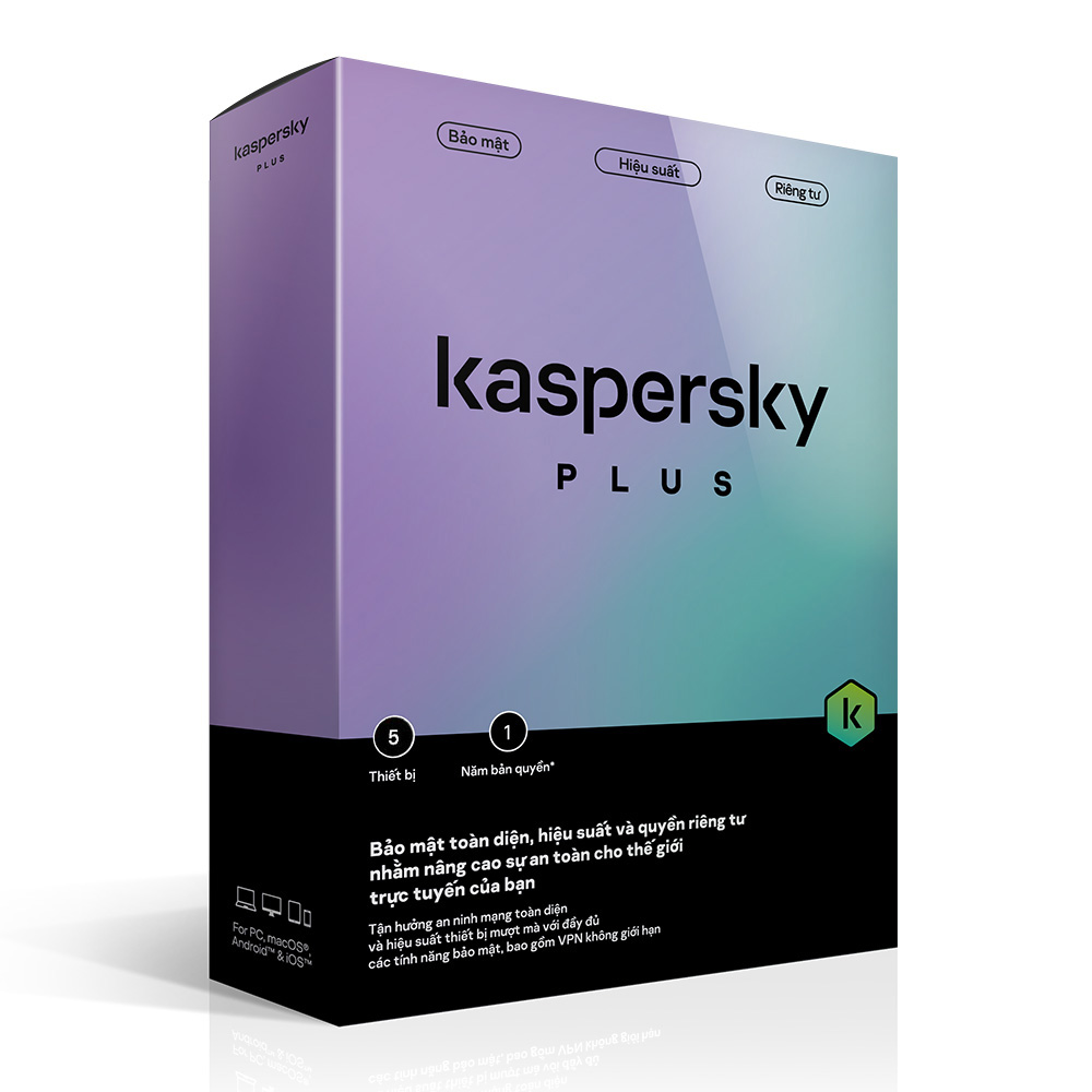 BẢN QUYỀN PHẦN MỀM KASPERSKY PLUS (5 DEVICES / 1 YEAR) - PN: KL10424UEFS