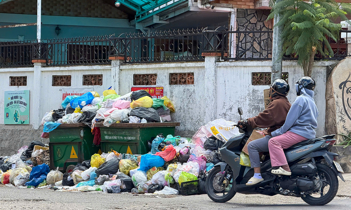 Hàng trăm tấn rác ùn ứ ở Đà Lạt