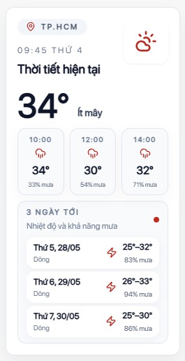 Dự b&aacute;o thời tiết TPHCM tr&ecirc;n NKC News